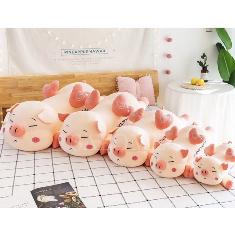 Gấu Bông Heo Cánh Tim Xinh Yêu, Heo nằm nhồi bông