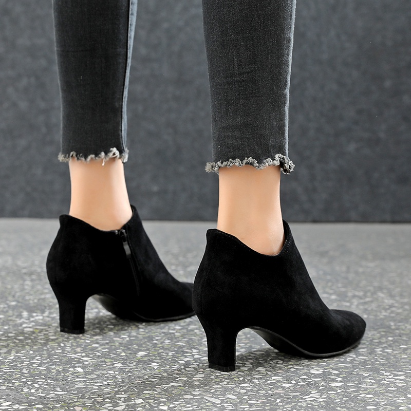 HÀNG CÓ SẮN (Size 40➡️43) _ Giày Boots Da Lộn khóa kéo bên Big Size