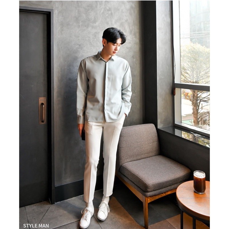 Áo sơ mi cổ bẻ UNISEX HÀN QUỐC From rộng (4 màu nhiều size) | BigBuy360 - bigbuy360.vn
