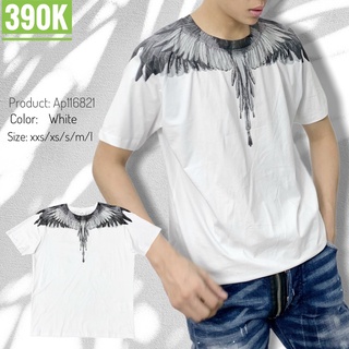 Áo phông nam trắng form rộng vải cotton cao cấp thoáng mát họa tiết cánh BURLON
