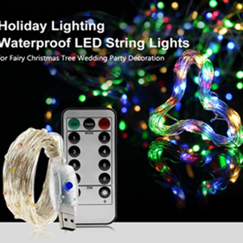 USB LED String Light Colorful Waterproof LED Copper Wire Strings Holiday Lighting Fairy Christmas Party Wedding Decor