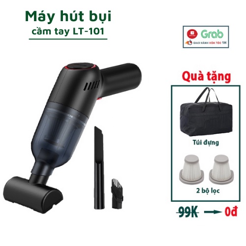 Máy hút bụi cầm tay mini ô tô không dây LT-101, hút bụi giường, ô tô lực hút 10000PA hút liên tục 30phút