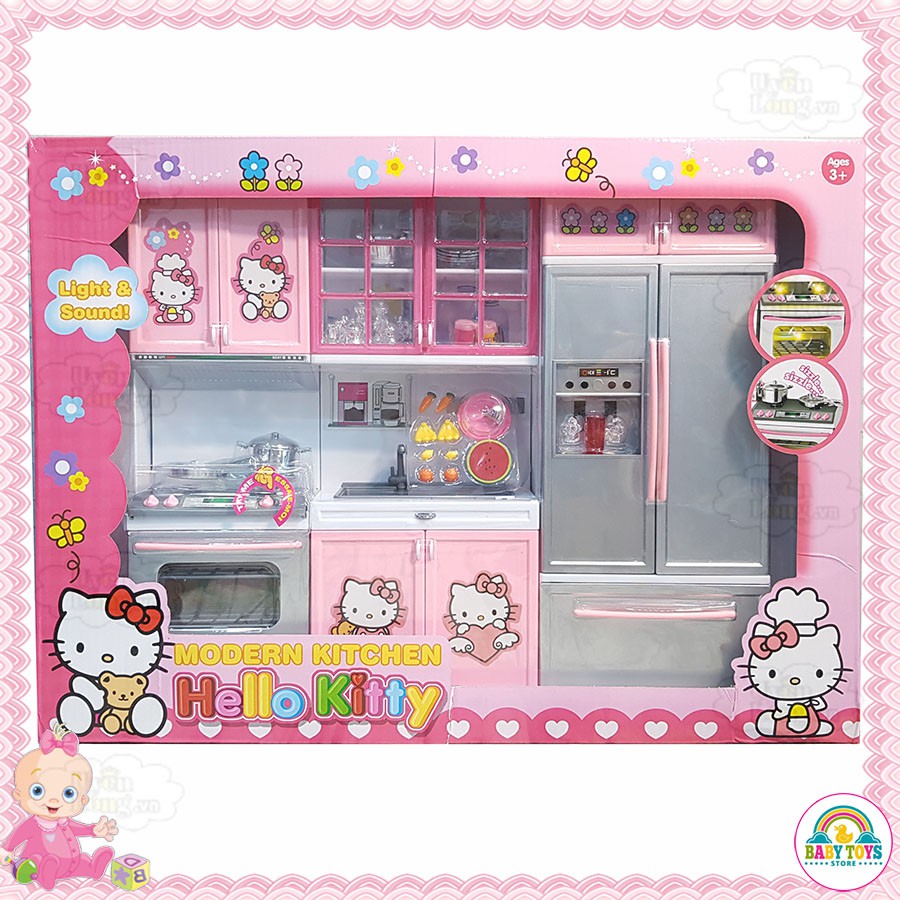 Bộ Đồ Chơi Nhà Bếp Hello Kitty Gồm Loại 2 Khoang, 3 Khoang Cho Bé (Hàng Đẹp, Ảnh Shop Tự Chụp)