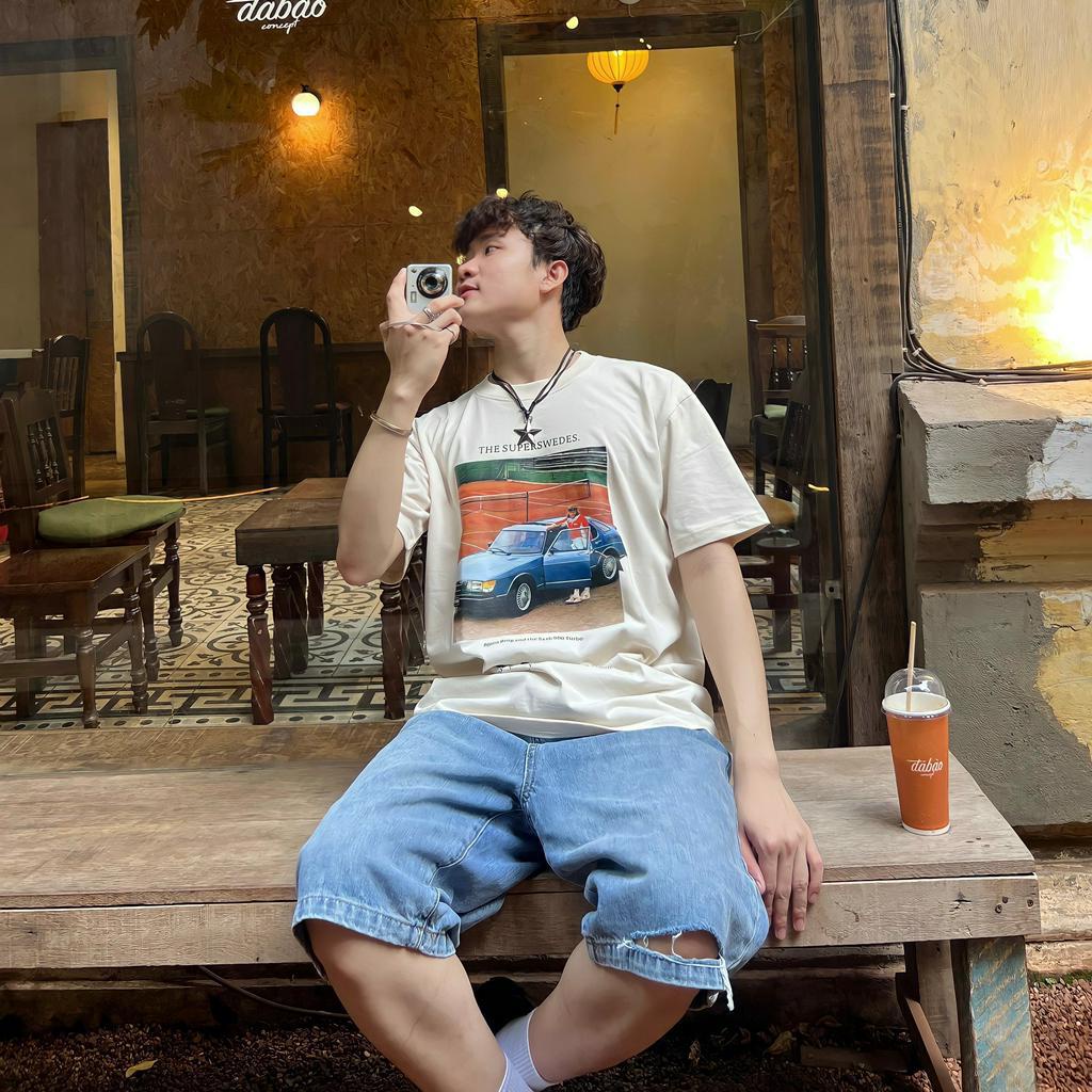 Áo thun nam SAAB TEE ngắn tay vải cotton cổ bo tròn form rộng phong cách Hàn Quốc - RYAN