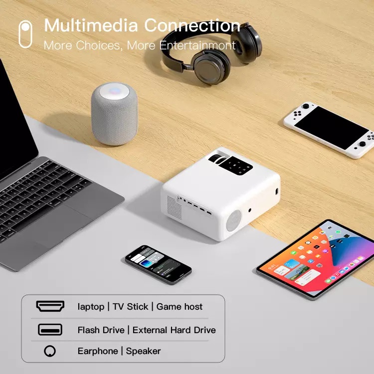 Máy chiếu không dây Tyco T3500A WiFi full HD 1080p - Kết nối không dây với điện thoại, máy tính bảng, laptop