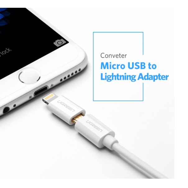 Đầu chuyển đổi từ Micro USB sang Lightning dùng cho Iphone Ipad Ipod