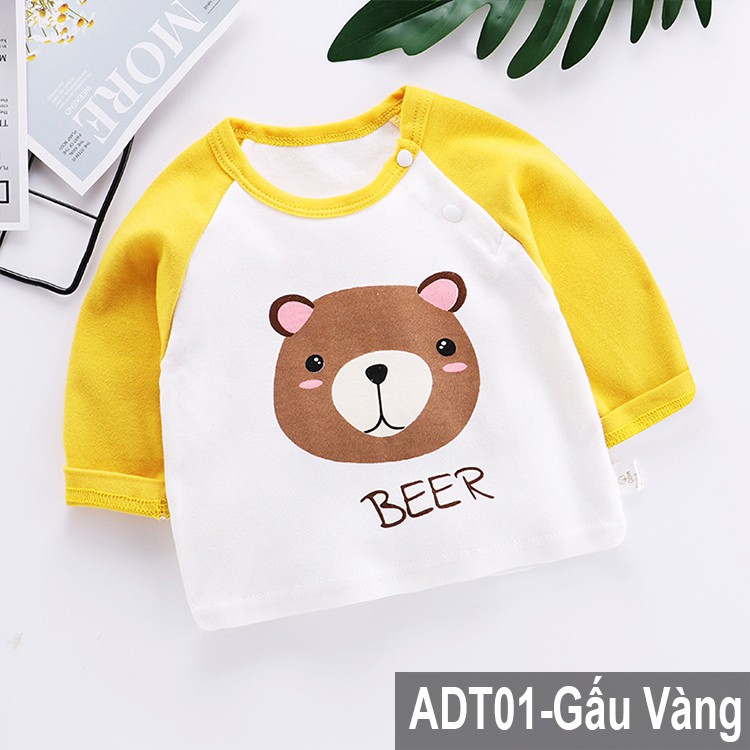 Áo cotton dài tay cao cấp mặc thu đông cho bé trai bé gái ADT01