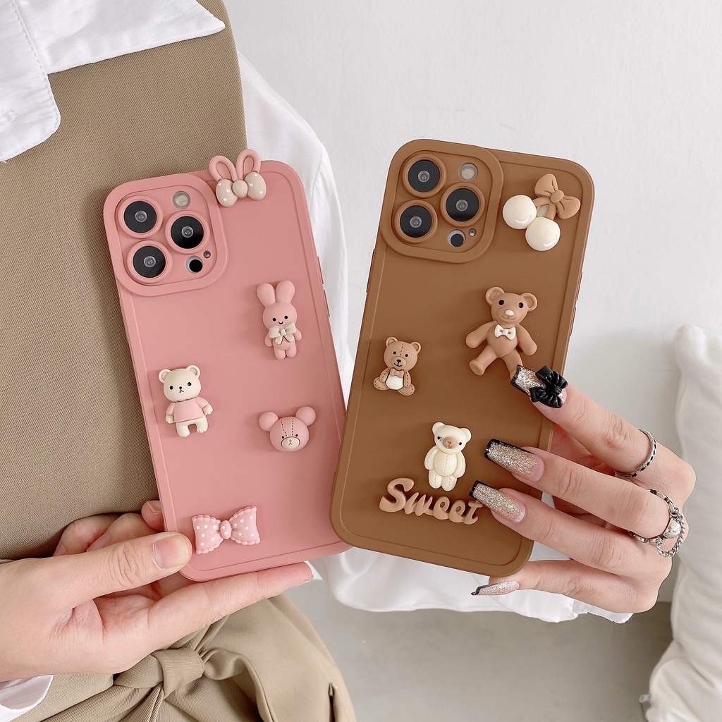 Ốp lưng iphone cạnh vuông bảo vệ camera gắn gấu7plus x xsmax 11 11promax 12 12pro 12promax 13 13pro 13promax DT13 | BigBuy360 - bigbuy360.vn