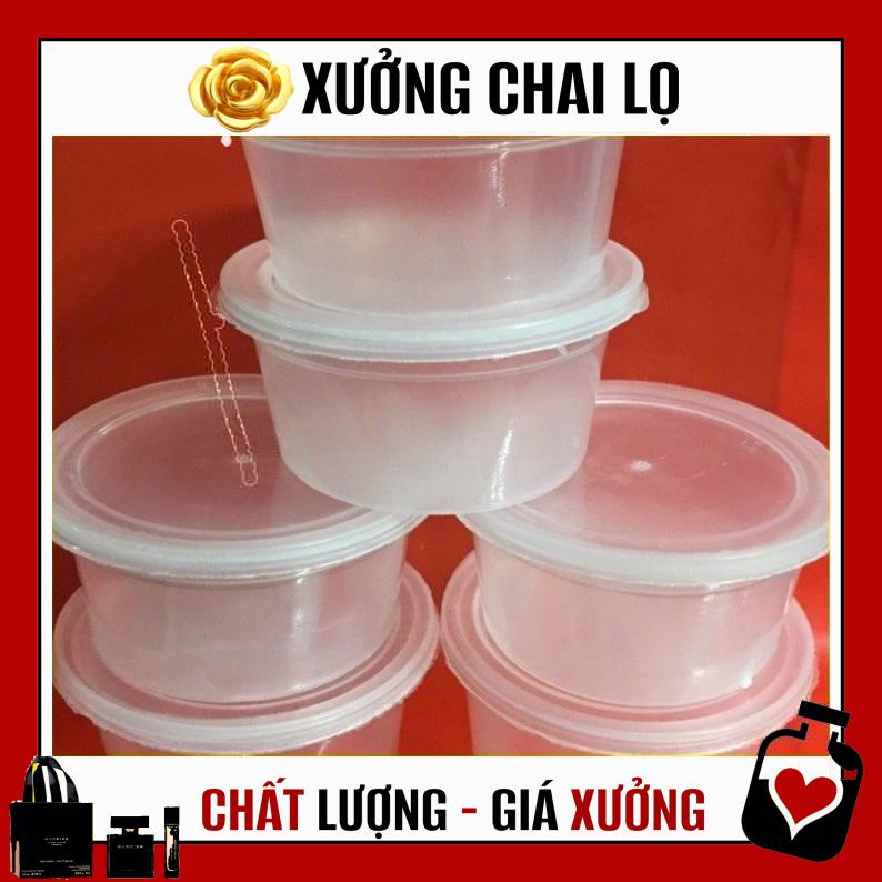 Hũ làm caramen, hủ bánh flan, khuôn làm bánh flan có nắp bằng nhựa 100% , phụ kiện du lịch