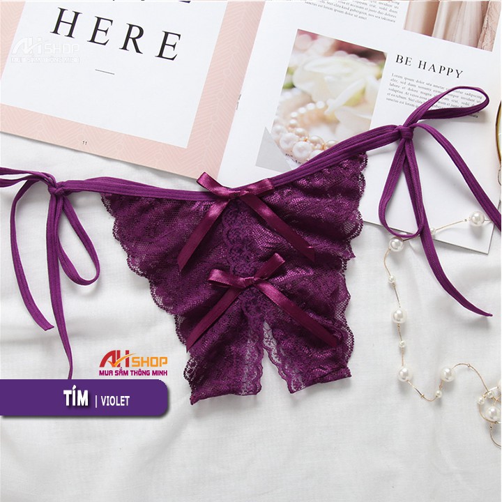 Km quần lót nữ xẻ đáy sexy freesize, quần chip ren khoét đáy gợi cảm xì lip cột dây giá sập sàn shopee 2085 loại 1