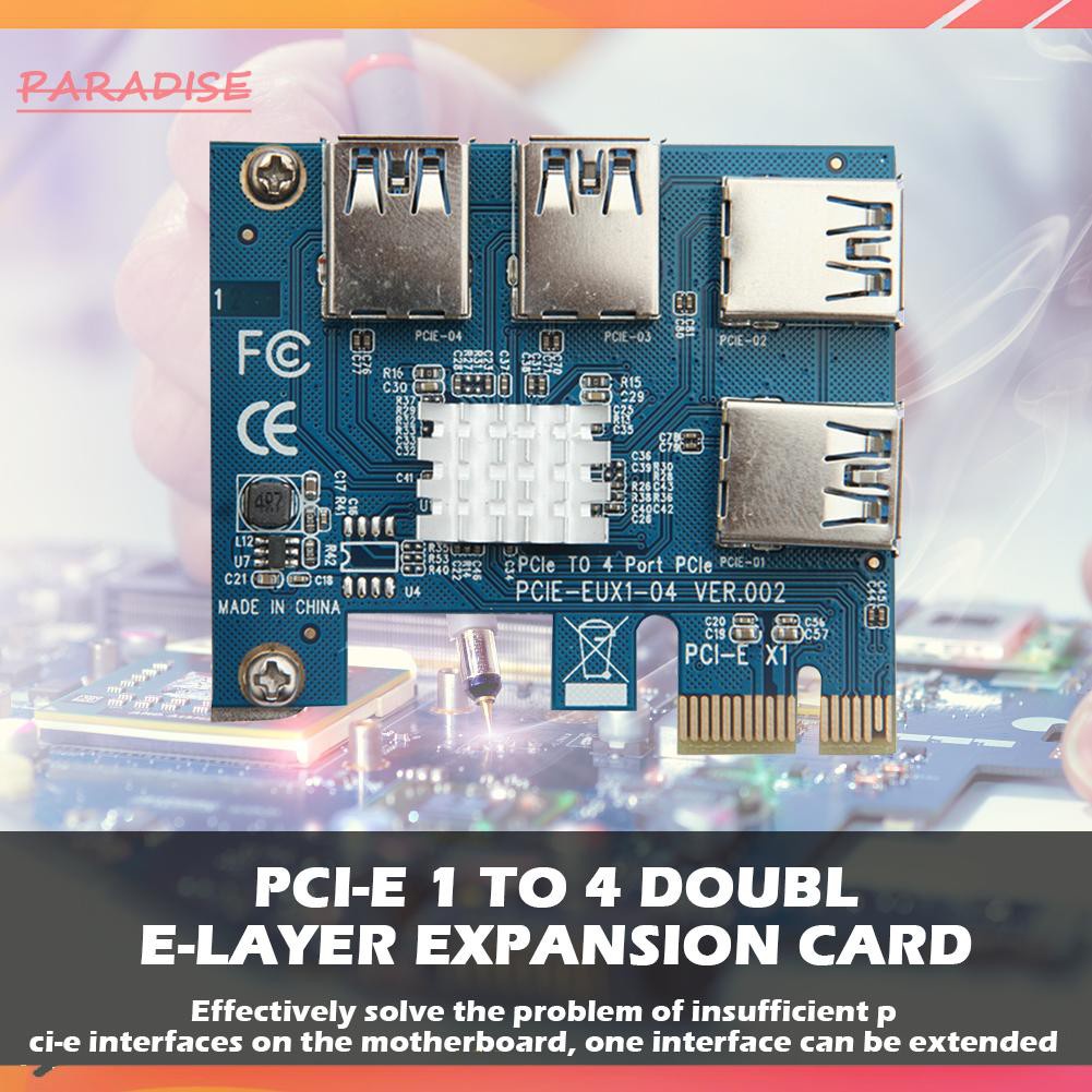 1 Bộ Chuyển Đổi Pcie Sang Pci-Express 1x Sang 16x 1 Sang 4 Usb 3.0 Kèm Tản Nhiệt