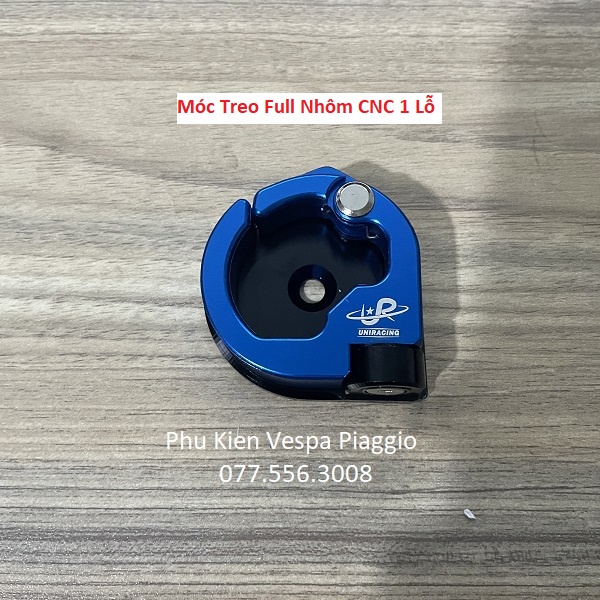 Móc Treo Đồ Vespa CNC Nhôm Nguyên Khối Cao Cấp ( 2 Lỗ bắt ốc )