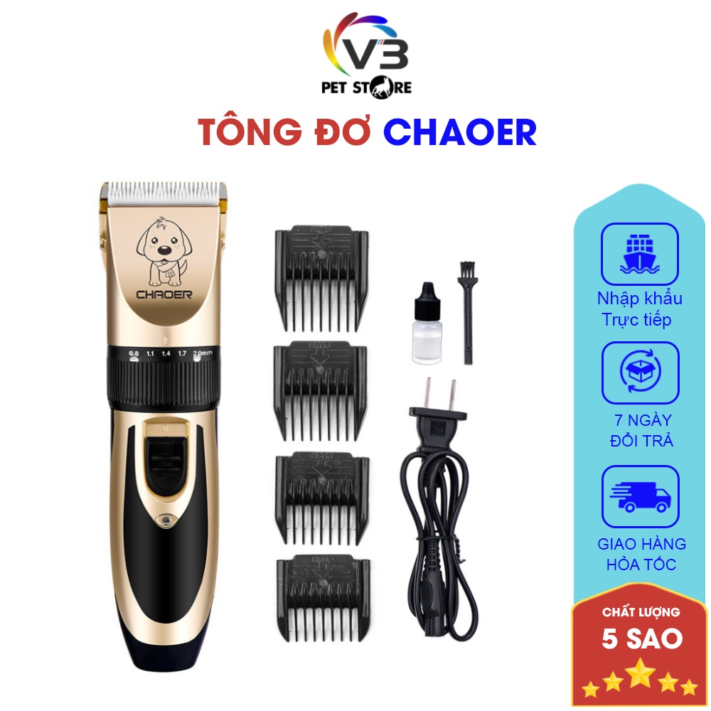 Tông Đơ Cắt Lông Chó Mèo Chaoer, Hàng Nhập Khẩu Chất Lượng Cao, An Toàn Cho Thú Cưng