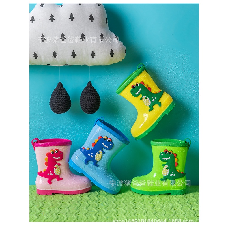 Ủng đi mưa LEMONKID đế mềm chống thấm nước chống mài mòn mới dành cho bé trai và bé gái
