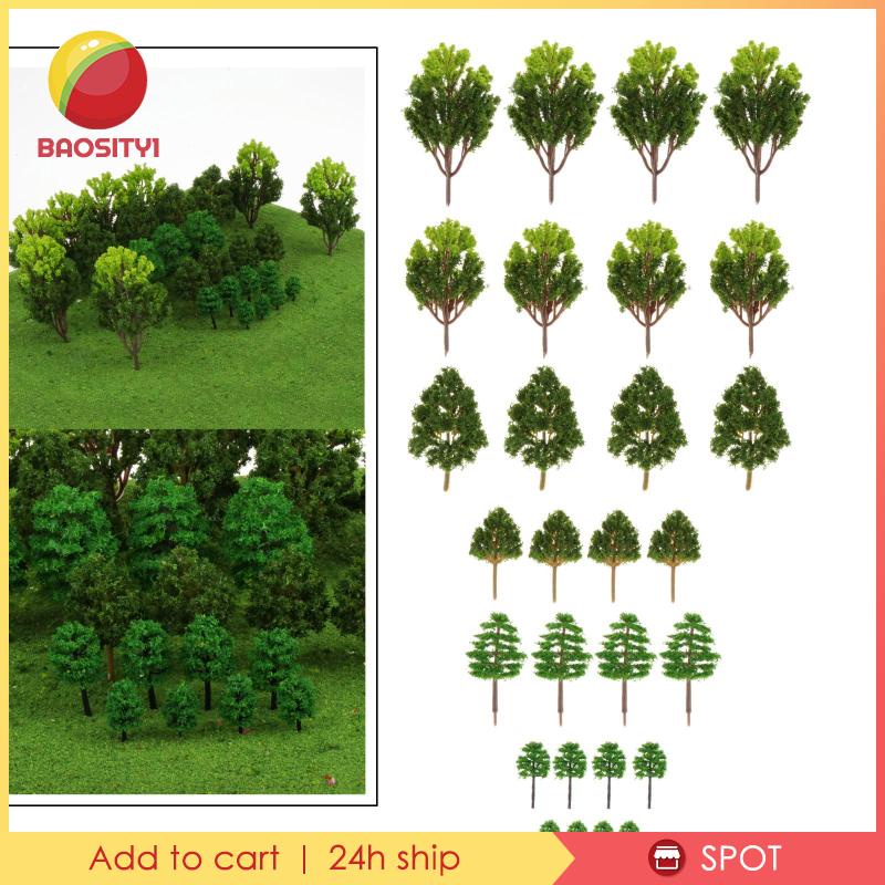 Set 30 Mô Hình Cây Xanh 4.5cm - 13cm Tỉ Lệ 1: 87 Dùng Trang Trí