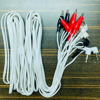 Bộ 5 dây xung điện châm cứu cao cấp 2 đầu - dây điện châm 2 đầu ra