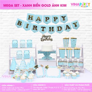Set Ánh Kim Xanh Biển Gold Ánh Kim