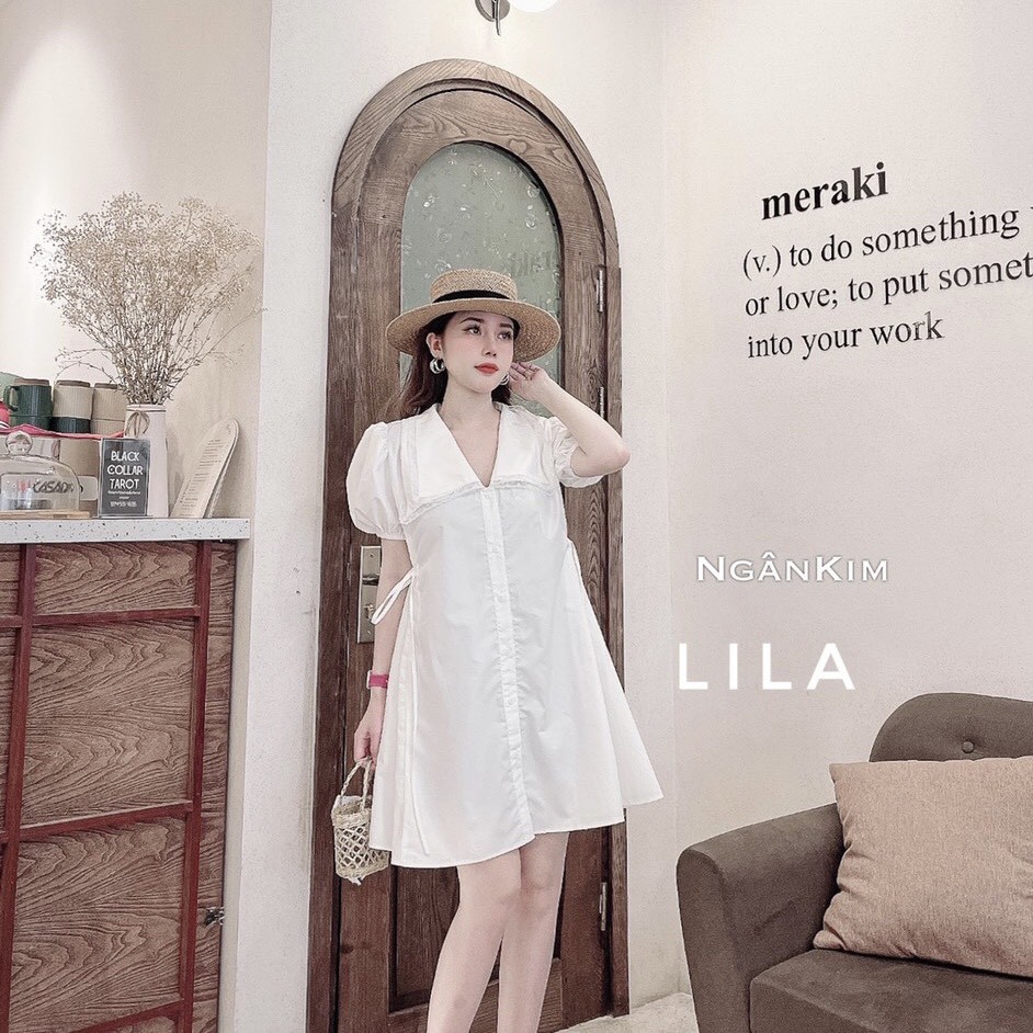 Váy sơ mi dáng suông cổ v viền ren - mã A004 - Thời trang thiết kế | BigBuy360 - bigbuy360.vn