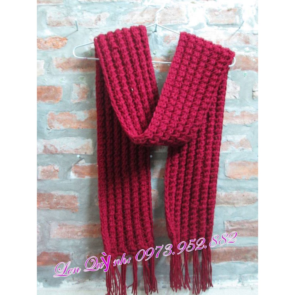 Khăn len đan tay vặn thừng 2 mặt giống nhau - Quà tặng handmade phù hợp cho cả nam và nữ
