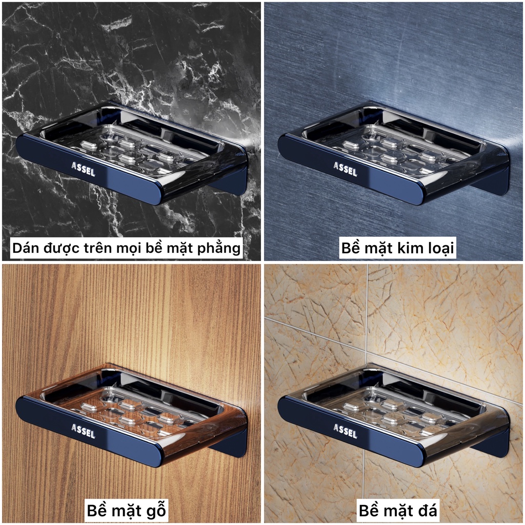 Kệ nhựa để xà bông dán tường ASSEL