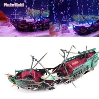 Mô hình chiếc thuyền cổ mục nát độc đáo dùng trang trí bể cá đẹp mắt