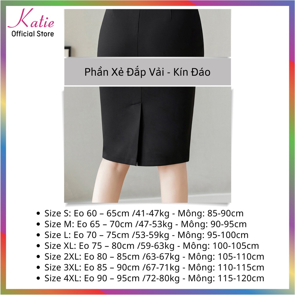 Chân Váy Công Sở Big Size Dài 55cm Katie Váy Bút Chì BigSize Đến 80kg Nhiều Màu Size Lớn CV55cm