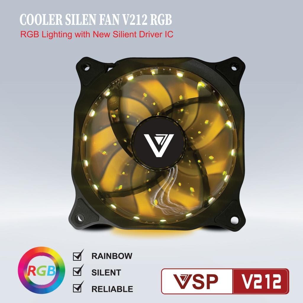 Fan case 12cm VSP V212 Led RGB (Tự Chuyển màu)