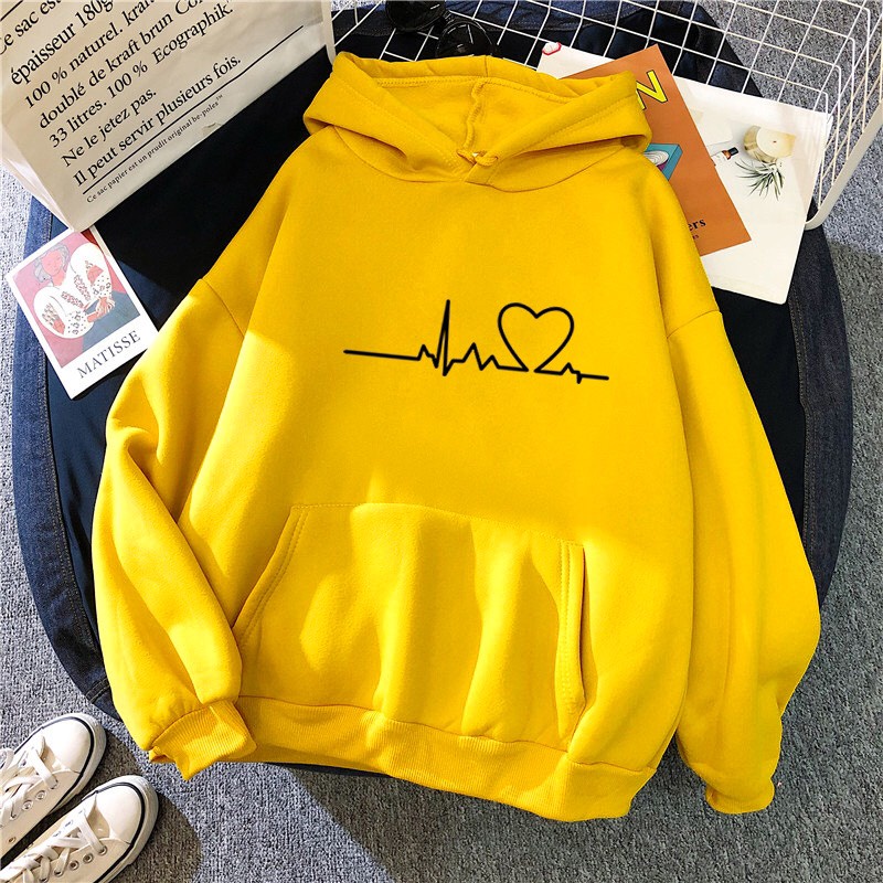 Áo Hoodie From Rộng Unisex Nhiệt Kế Trái Tim Phong Cách, Chất Nỉ Mềm Mại Style Ulzzang  HOT TREND Kèm Cột Tóc TTSPA0044