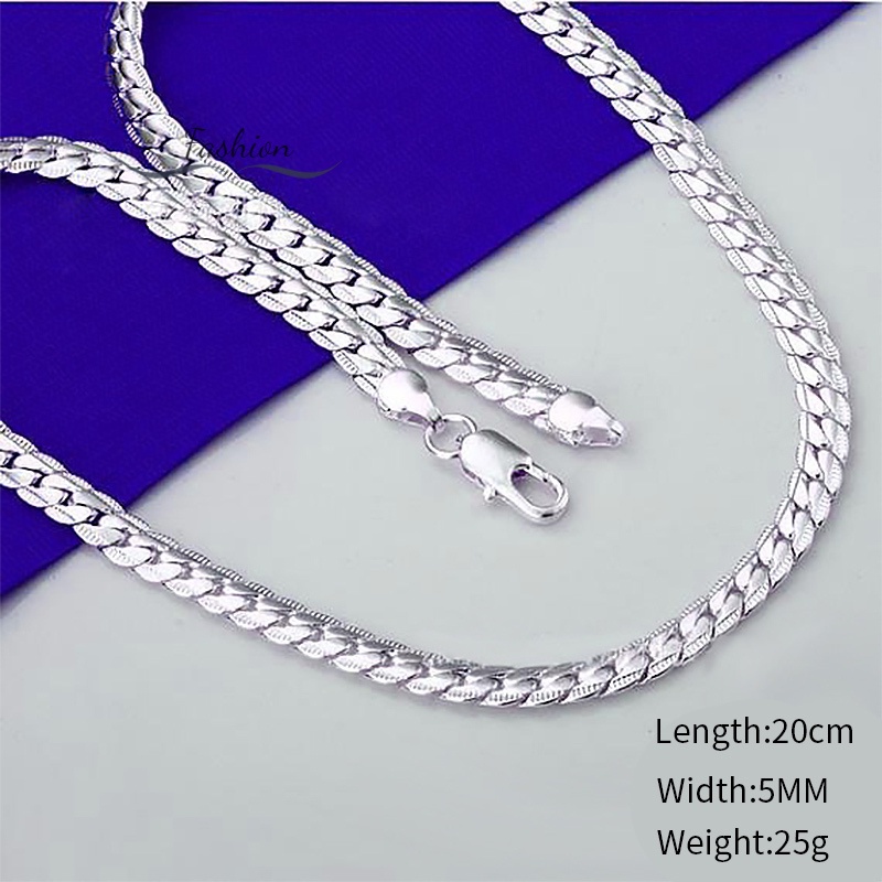 Dây chuyền hợp kim thiếc mạ bạc 925 cỡ 5mm phong cách thời trang dành cho nam