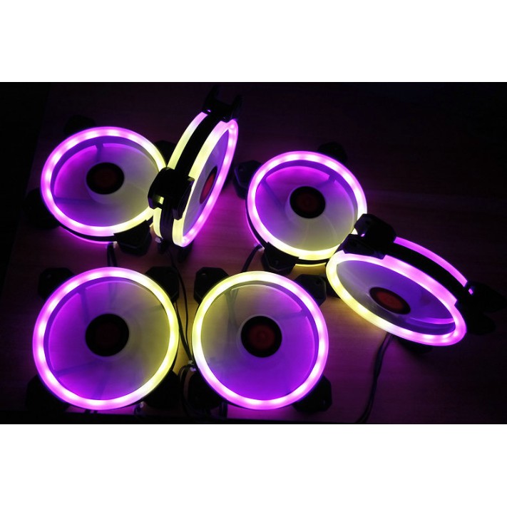 Bộ 3 Fan kèm Hub và điều khiển Led RGB COOLMON SUNSHINE R6-120