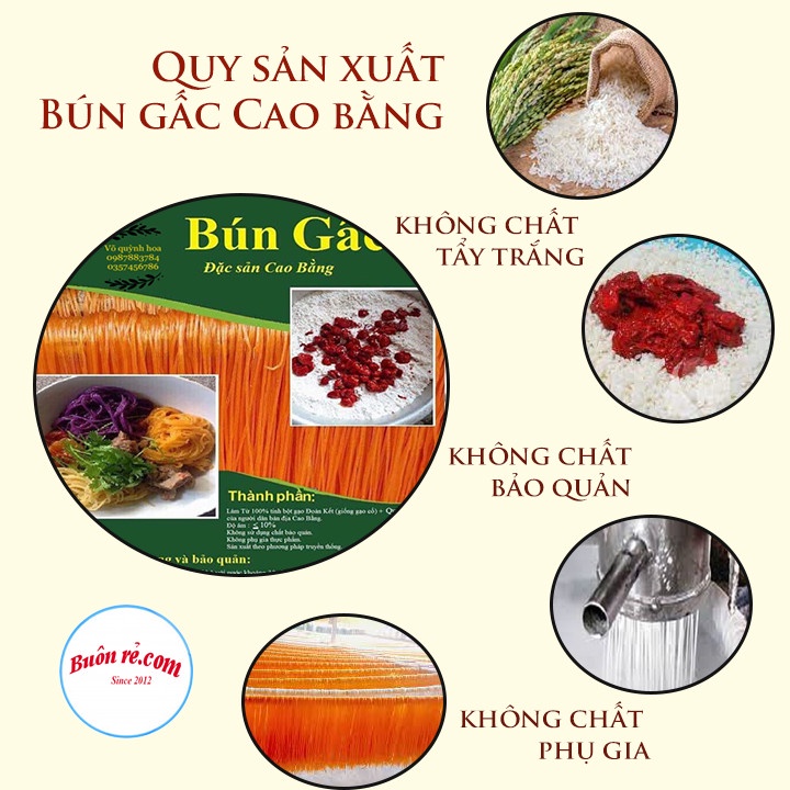 Bún gấc ( 500g ) ngon giòn dai giàu dinh dưỡng - Mì bún ngũ sắc Đặc sản Cao Bằng 00010