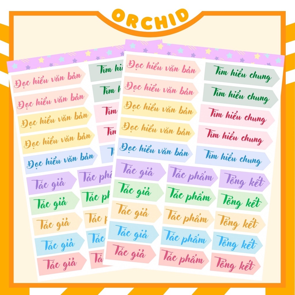 Sticker đề mục văn học, đánh dấu mục văn bản