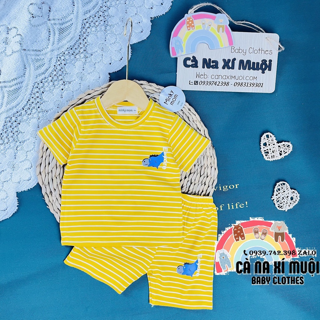 Bộ Minky Mom Cộc Tay FullSize(6-26Kg)FREE SHIPCotton Lạnh Dể Thương Cho Bé Gái Bé Trai, Đủ Màu