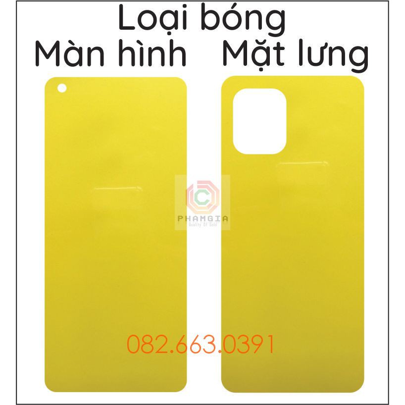 Dán PPF Oppo Find X3 Pro loại nhám, bóng dành cho màn hình, mặt lưng, mặt lưng full viền