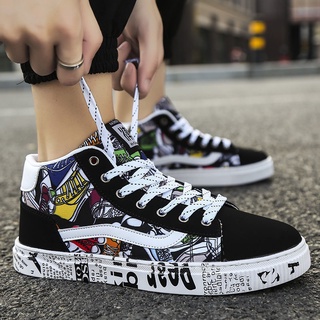 Giày thể thao cổ cao canvas mẫu 2021 phong cách Hàn Quốc thời trang mùa hè mới dành cho nam