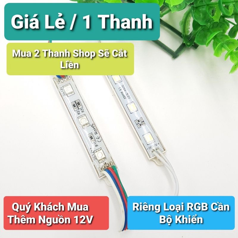 [Giá 1 Thanh] Led 12V 3 Bóng Siêu Sáng Đèn 12V trang trí Bể Cá deco