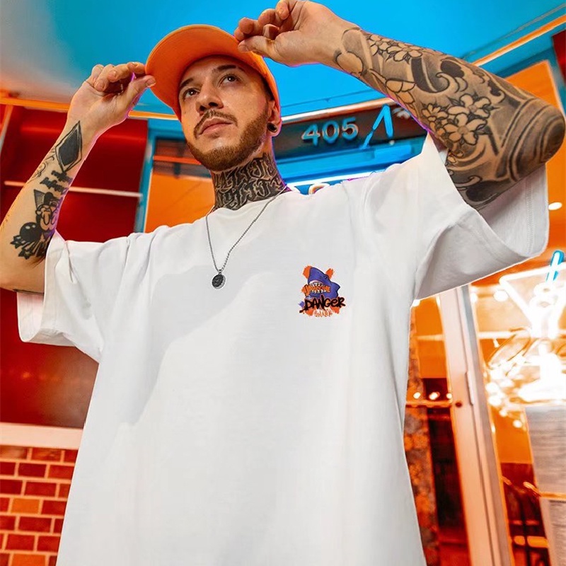 Áo Thun Mùa Hè Dáng Rộng In Họa Tiết Hoạt Hình Phong Cách Hip Hop Nhật Bản Cho Nam Giới Có Size M-8XL