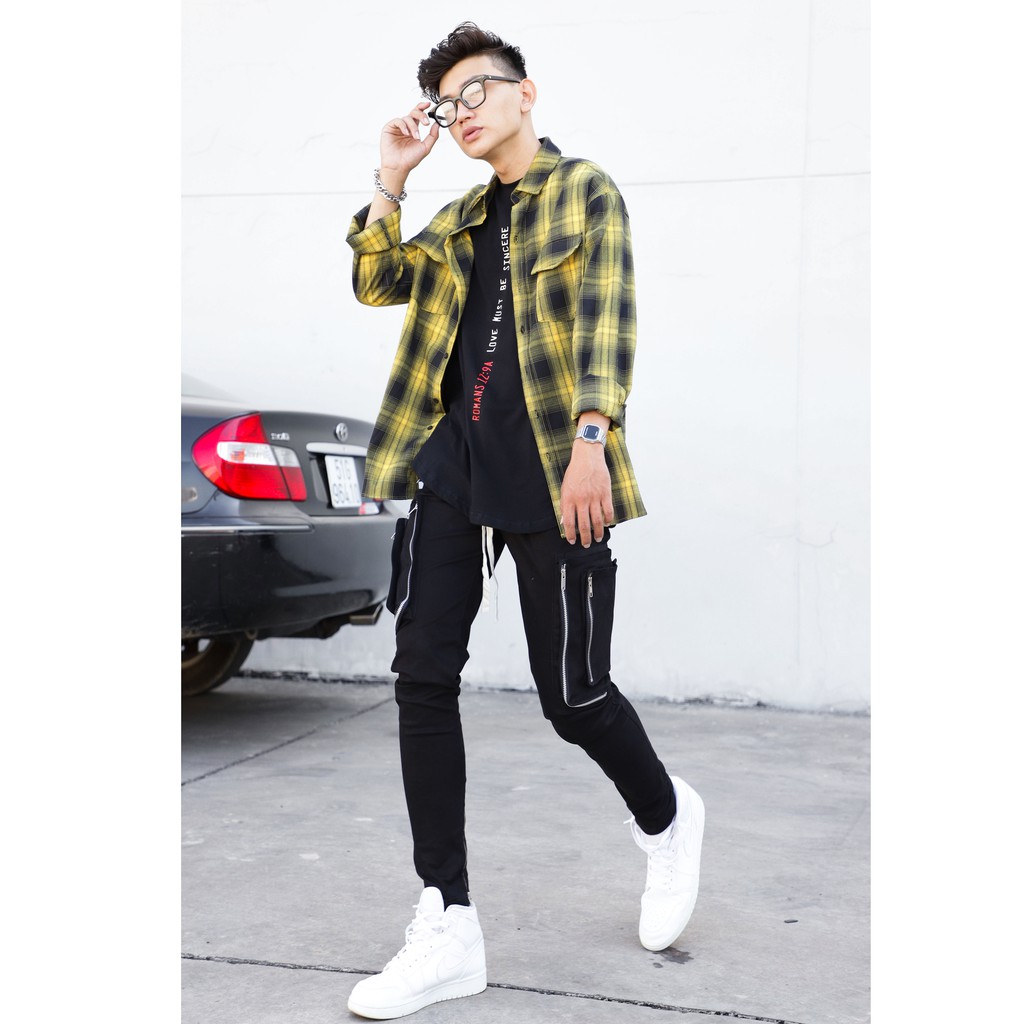 Áo sơ mi flannel sọc caro nhiều màu | BigBuy360 - bigbuy360.vn