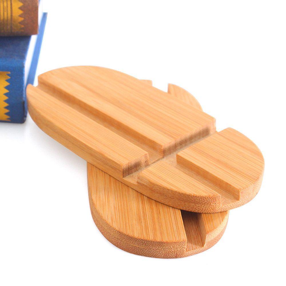 Giá Đỡ Điện Thoại / Máy Tính Bảng Bằng Gỗ Tre Để Bàn Tiện Dụng