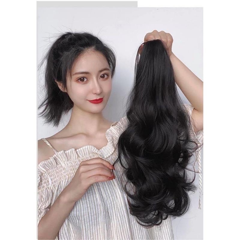 Tóc giả ngoặm xoăn đuôi 50cm- mã n40