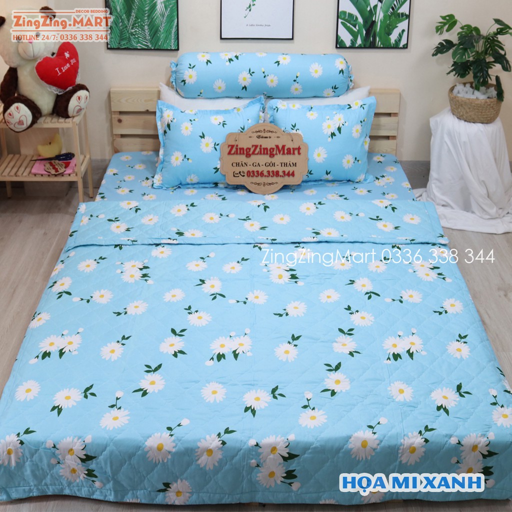 [GIÁ HỦY DIỆT] 5 MÓN CHĂN HÈ GA GỐI M2/M6/M8 TRẦN BÔNG COTTON POLY KÈM VỎ GỐI ÔM (Inbox Chọn Mẫu) | BigBuy360 - bigbuy360.vn