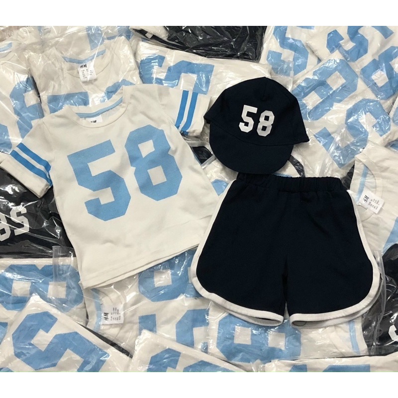 Set HM bé trai❤️Set 3 món gồm áo thun+ quần + nón bé trai
