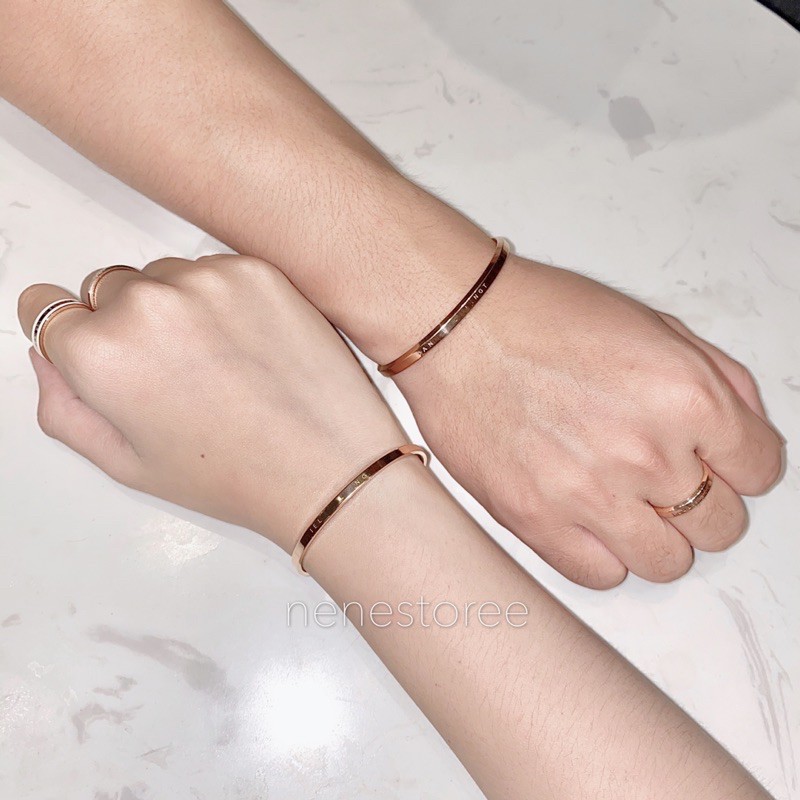 [CÓ SẴN] Vòng tay CUFF dw khắc tên cho cặp đôi không gỉ (có bán lẻ)