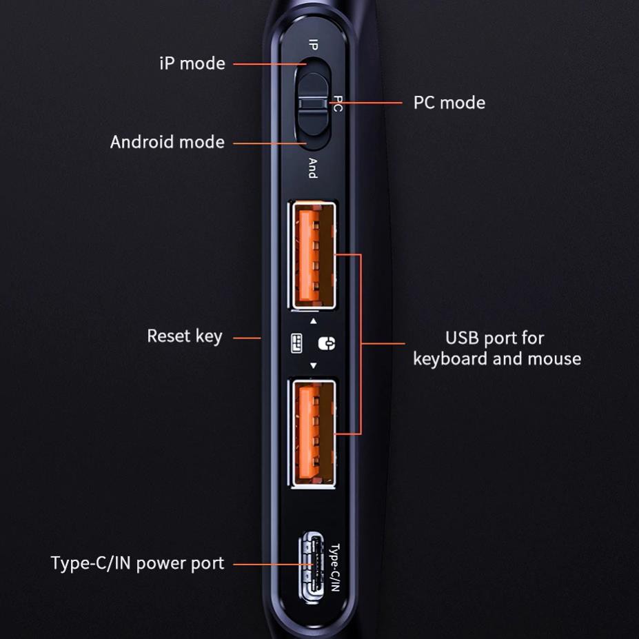 Adapter Hub blutooth 4.0 giúp kết nối bàn phím và chuột hỗ trợ chơi game hiệu Baseus Gamo - Hàng chính hãng