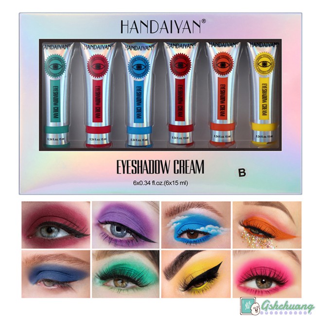 (Hàng Mới Về) Set 6 Phấn Mắt Dạng Lỏng Chống Thấm Nước Và Mồ Hôi Lâu Trôi