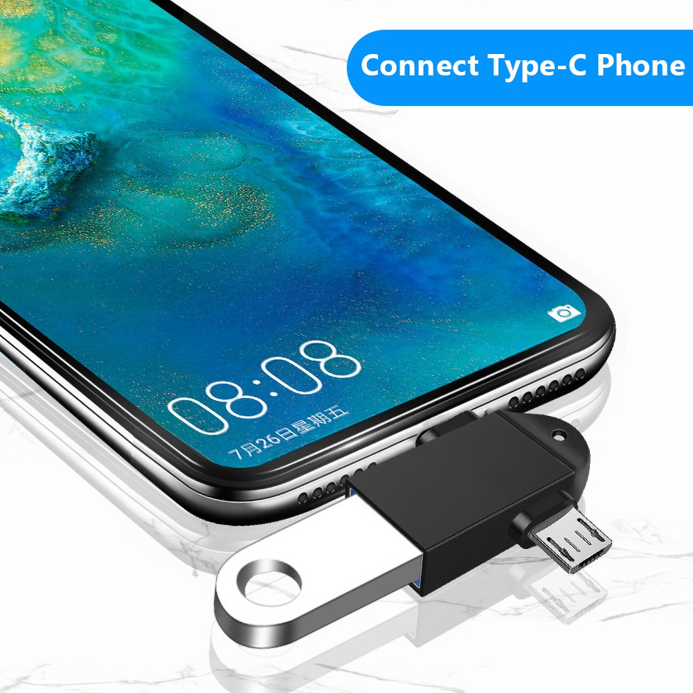 Set 2 Đầu Chuyển Đổi Usb 3.0 Loại C Micro Usb Tiện Dụng