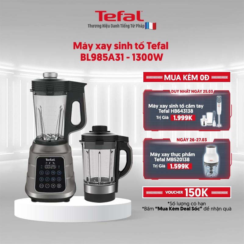 [Mã ELTEFALWL5 giảm 10% đơn 500K] Máy xay sinh tố Tefal BL985A31 - 1300W