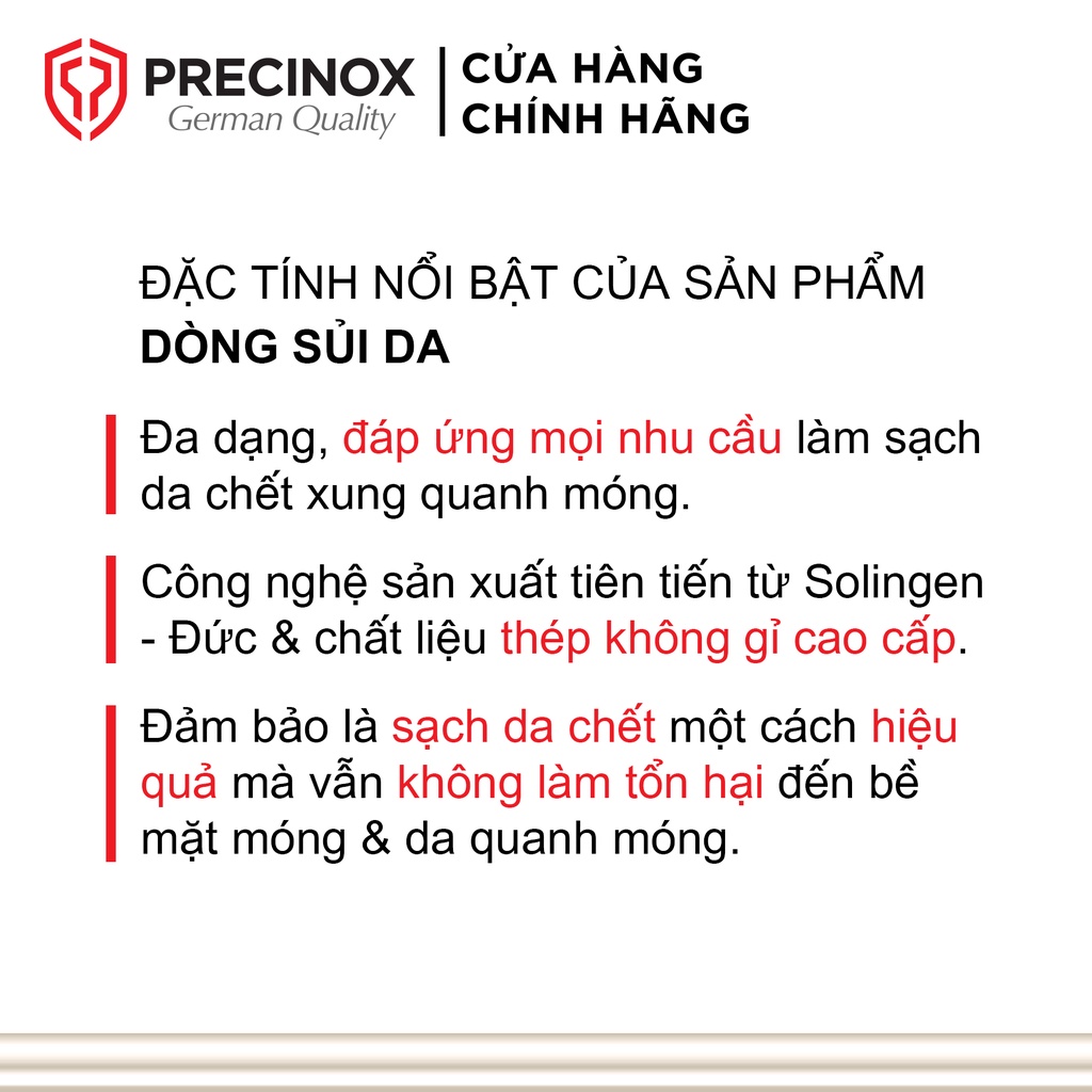 Kềm cắt da Precinox Thương Hiệu Đức - 2 lưỡi gà, đầu cán mờ G503