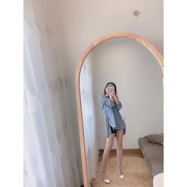 Áo sơ mi đuôi tôm thắt dây( ảnh và video do shop tự chụp)