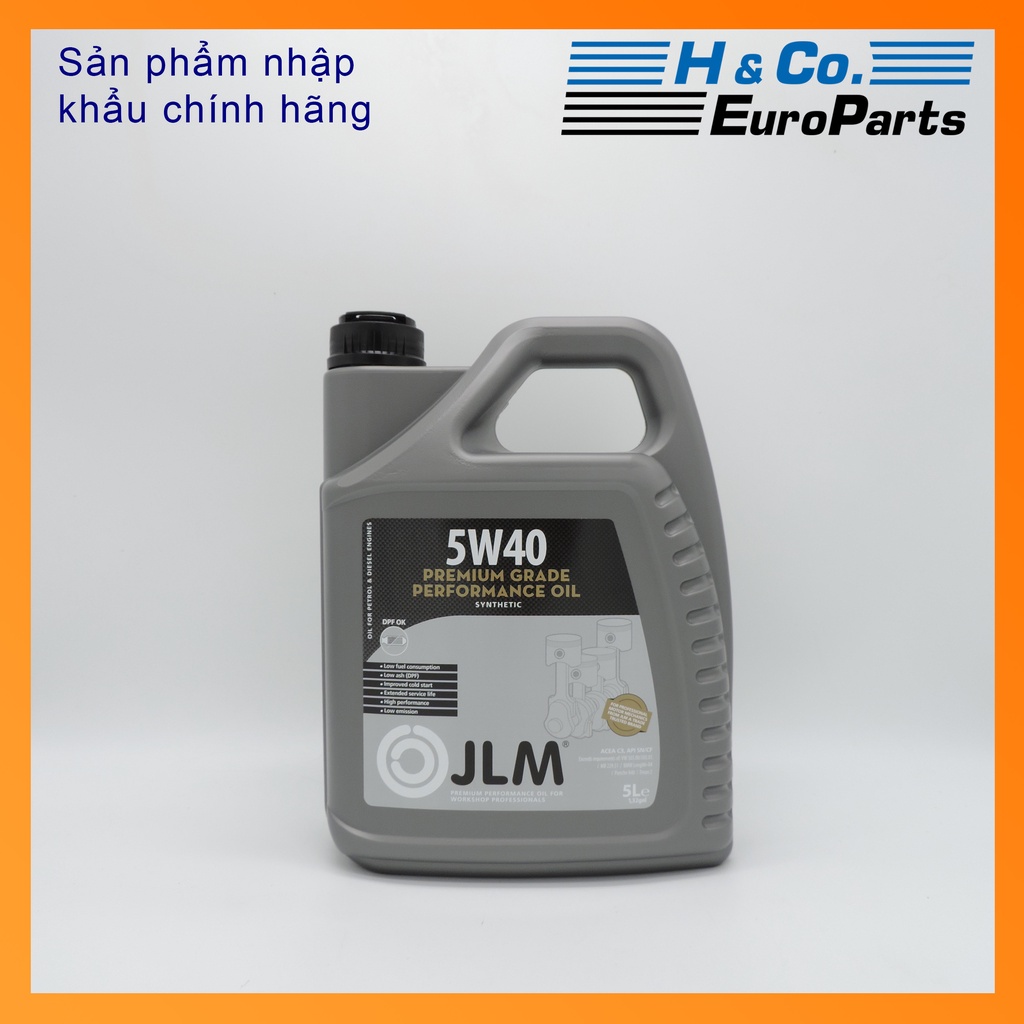Dầu nhớt ô tô tổng hợp cao cấp JLM 5W40 - Can 5 lít dùng cho tất cả các dòng xe cao cấp xuất xứ HÀ LAN